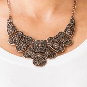 Floral Antique Inspired Necklace & Earring Set